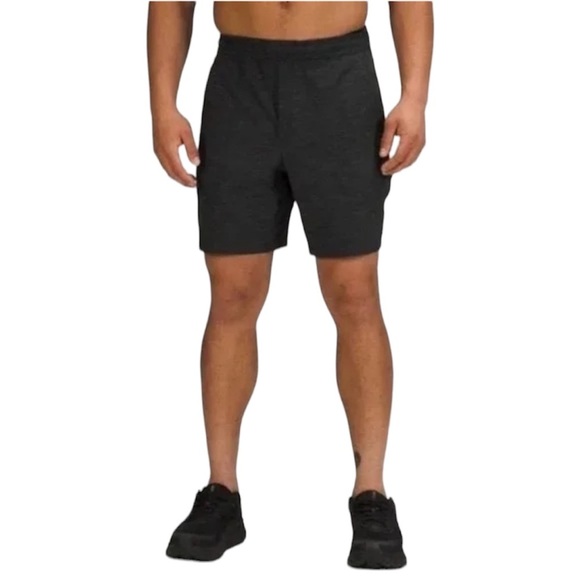 Lululemon Pace Breaker Plaid Lined Athletic Shorts Men's Heather Black - Picture 1 of 5